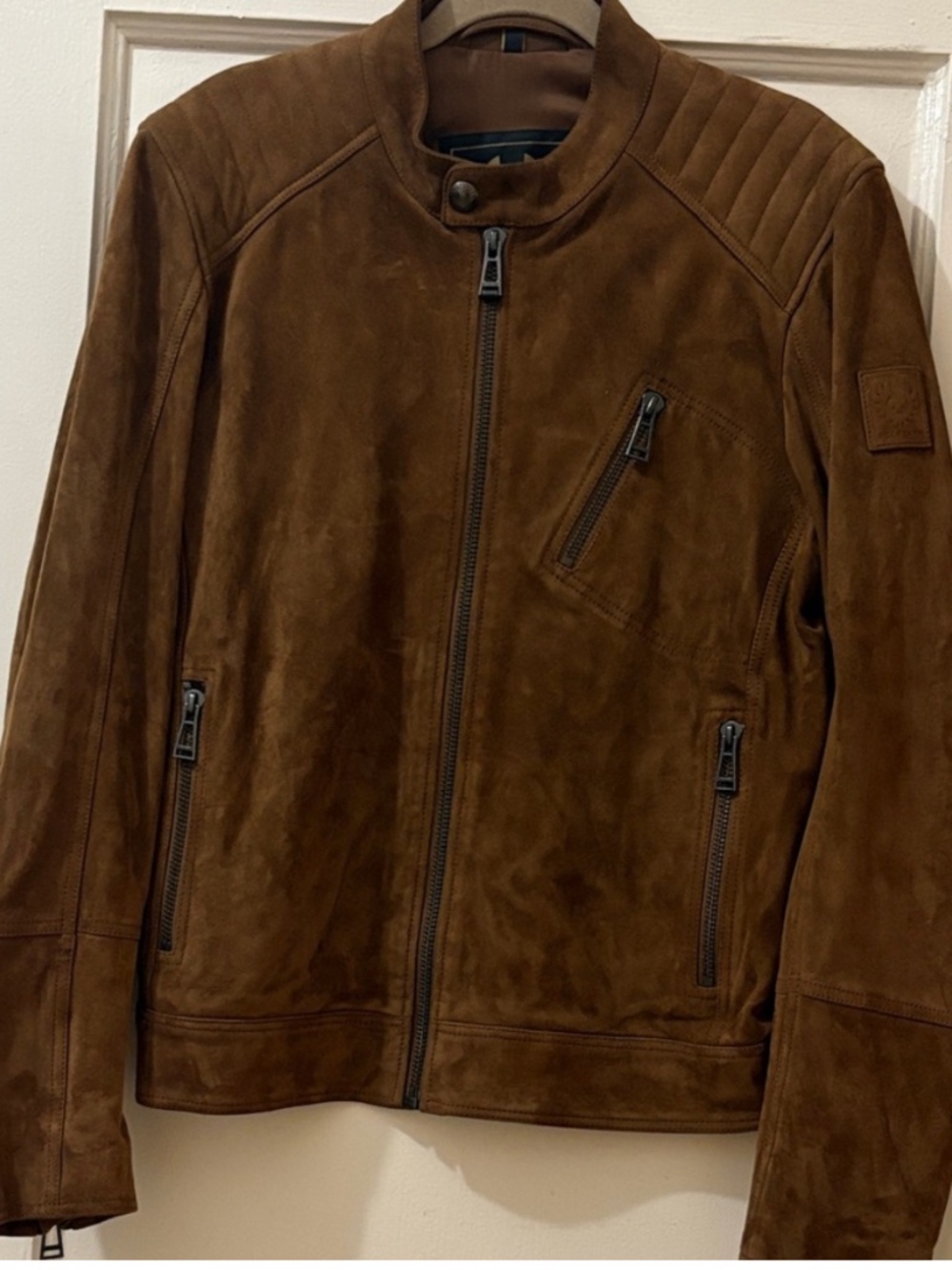 BELSTAFF TAN SUEDE JACKET MEN SIZE : 40" USA